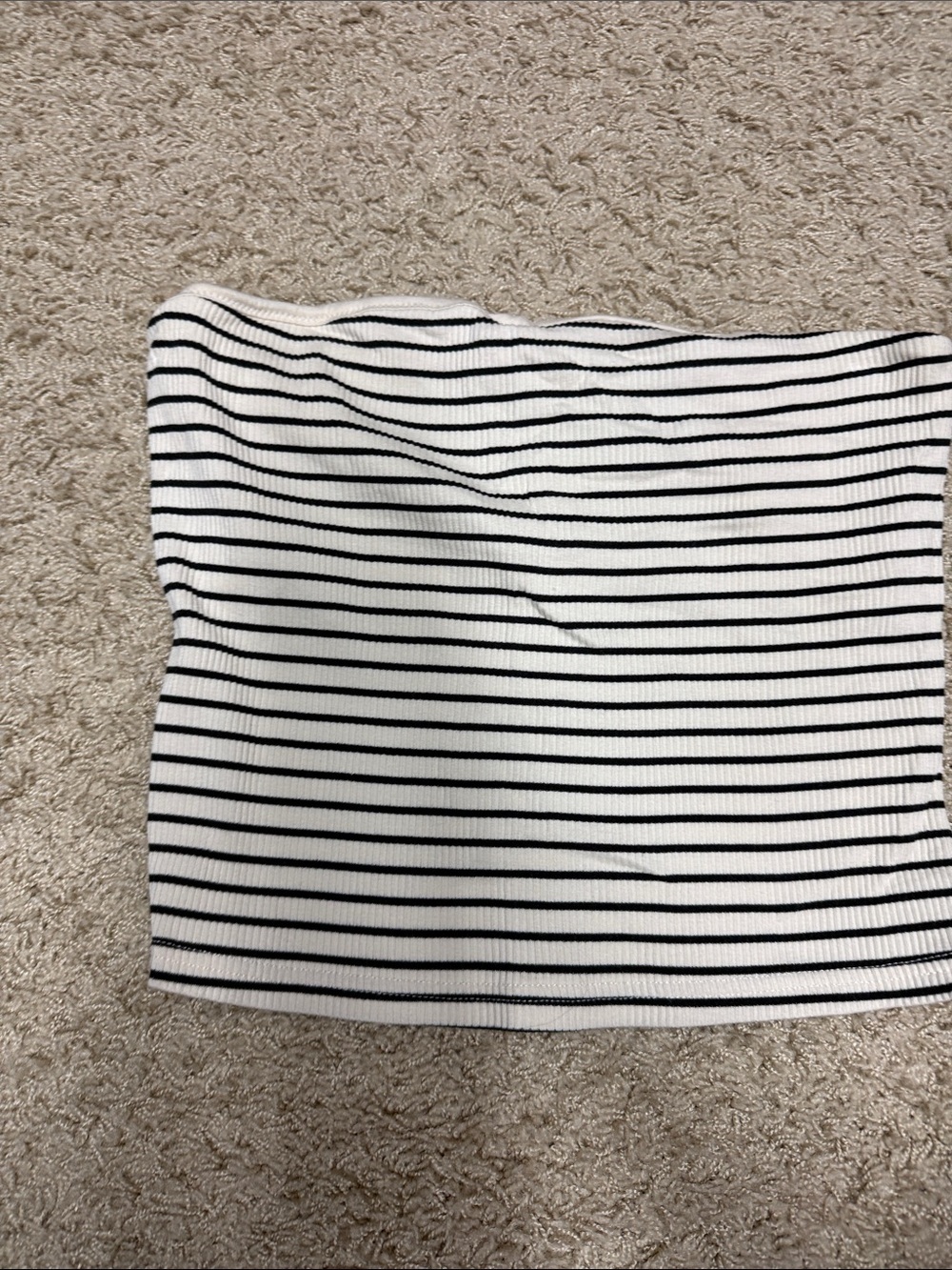 J.crew cream and black tube top size large - built in bra